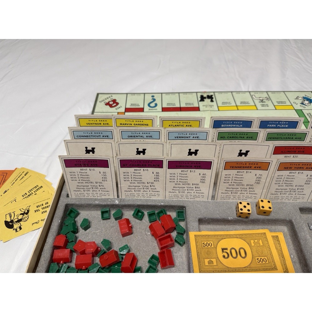 Vintage 1964 Monopoly Board Game Red Box‎ Parker Brothers (Complete Set) - Picture 13 of 16
